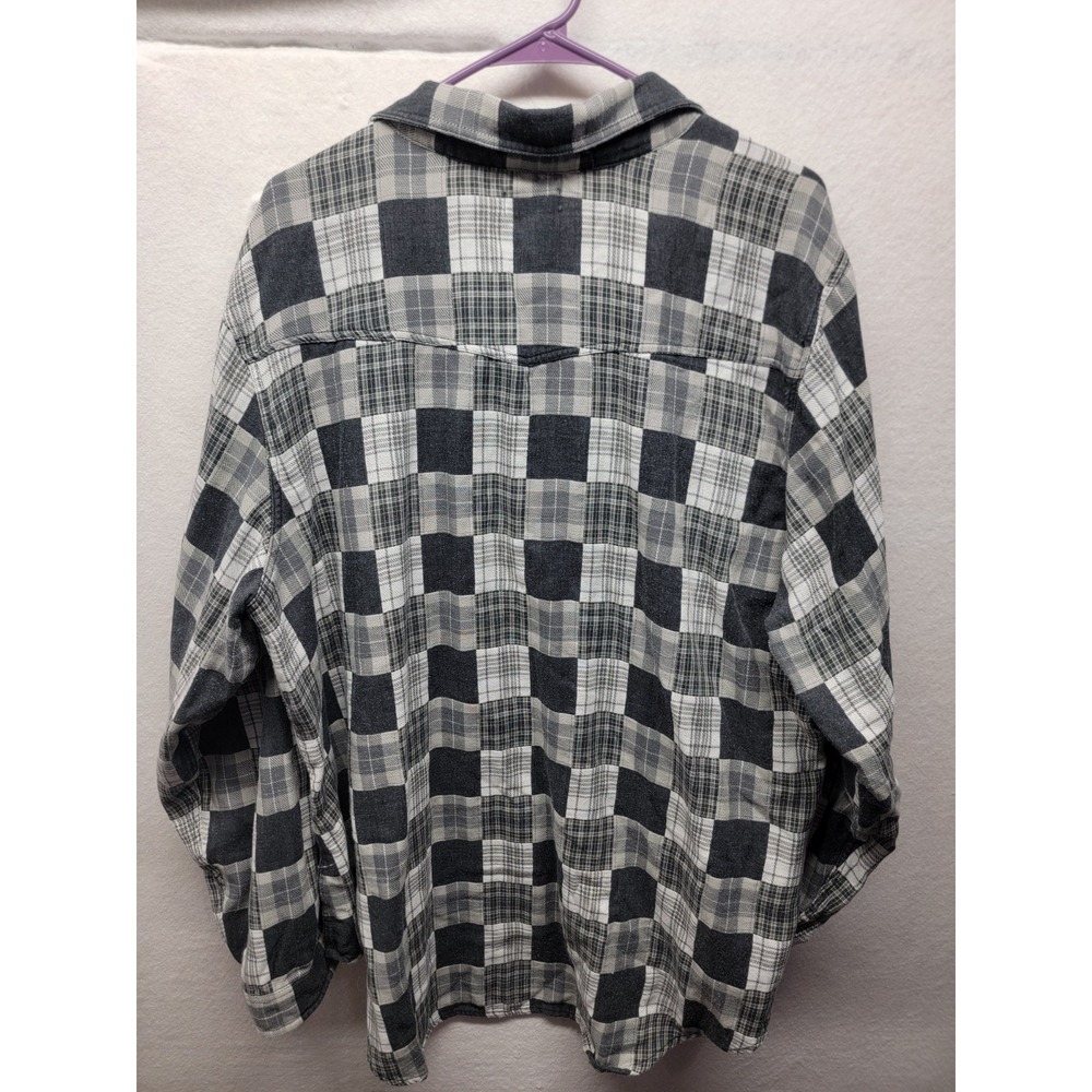 Wet Seal Patchwork Plaid Long Sleeve‎ Button Up Shirt Womens Plus 3X Vintage Y2K - Picture 6 of 10